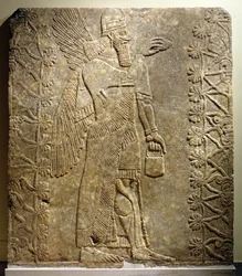 Geflügelter Genie, aus dem Nordwestpalast (Raum L), Nimrud, Assyrien, ca. 883-859 v. Chr.